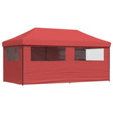 Foldable Party Tent Pop-Up with 4 Sidewalls Burgundy