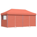 Foldable Party Tent Pop-Up with 4 Sidewalls Terracotta