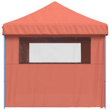 Foldable Party Tent Pop-Up with 4 Sidewalls Terracotta