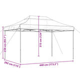 Foldable Party Tent Pop-Up Beige 440x292x315 cm