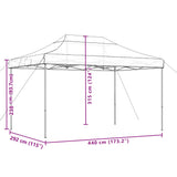 Foldable Party Tent Pop-Up Orange 440x292x315 cm