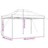 Foldable Party Tent Pop-Up Burgundy 440x292x315 cm