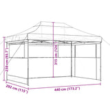 Foldable Party Tent Pop-Up with 3 Sidewalls Beige