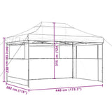 Foldable Party Tent Pop-Up with 3 Sidewalls Orange