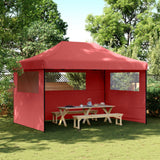 Foldable Party Tent Pop-Up with 3 Sidewalls Burgundy