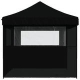 Foldable Party Tent Pop-Up with 3 Sidewalls Black