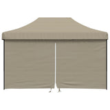 Foldable Party Tent Pop-Up with 4 Sidewalls Taupe