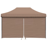 Foldable Party Tent Pop-Up with 4 Sidewalls Brown