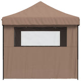 Foldable Party Tent Pop-Up with 4 Sidewalls Brown