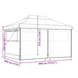 Foldable Party Tent Pop-Up with 4 Sidewalls Brown