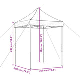 Foldable Party Tent Pop-Up Beige 200x200x306 cm