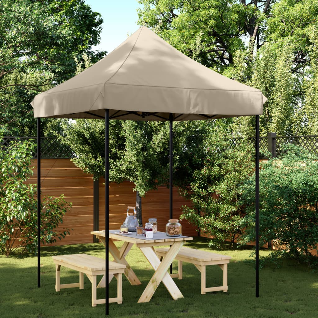 Foldable Party Tent Pop-Up Taupe 200x200x306 cm