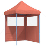 Foldable Party Tent Pop-Up with 2 Sidewalls Terracotta