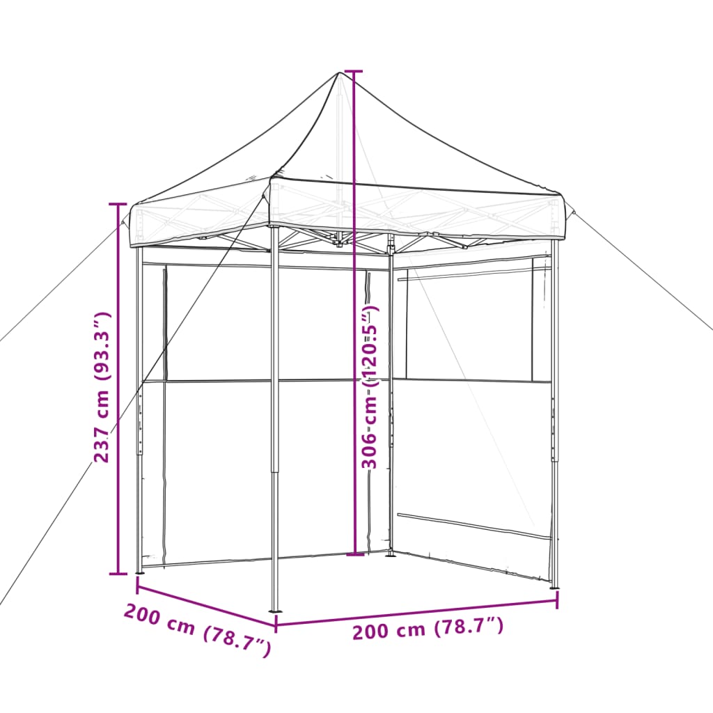 Foldable Party Tent Pop-Up with 2 Sidewalls Terracotta