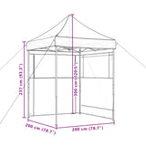 Foldable Party Tent Pop-Up with 2 Sidewalls Terracotta