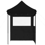 Foldable Party Tent Pop-Up with 2 Sidewalls Black