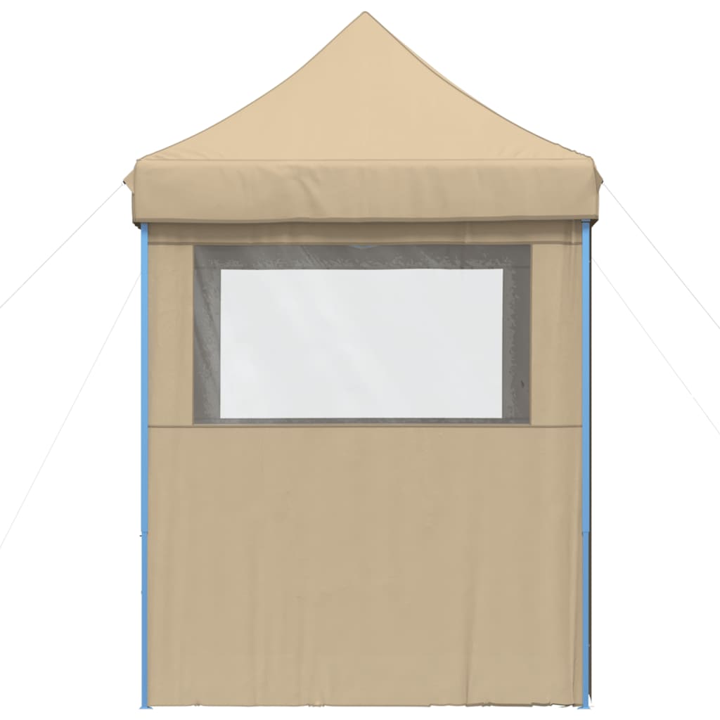 Foldable Party Tent Pop-Up with 4 Sidewalls Beige