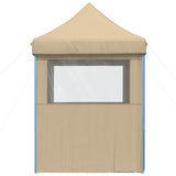 Foldable Party Tent Pop-Up with 4 Sidewalls Beige