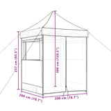 Foldable Party Tent Pop-Up with 4 Sidewalls Taupe