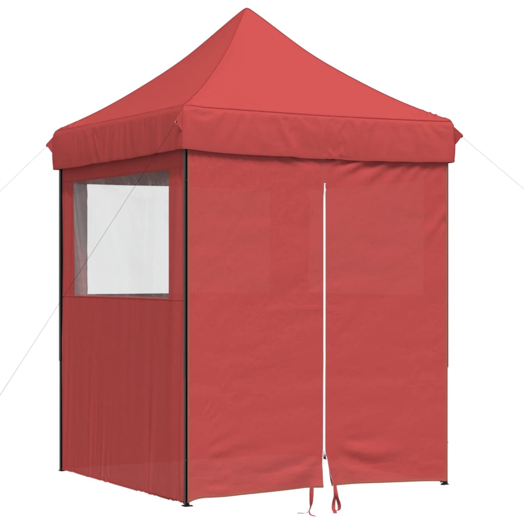 Foldable Party Tent Pop-Up with 4 Sidewalls Burgundy