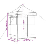 Foldable Party Tent Pop-Up with 4 Sidewalls Black