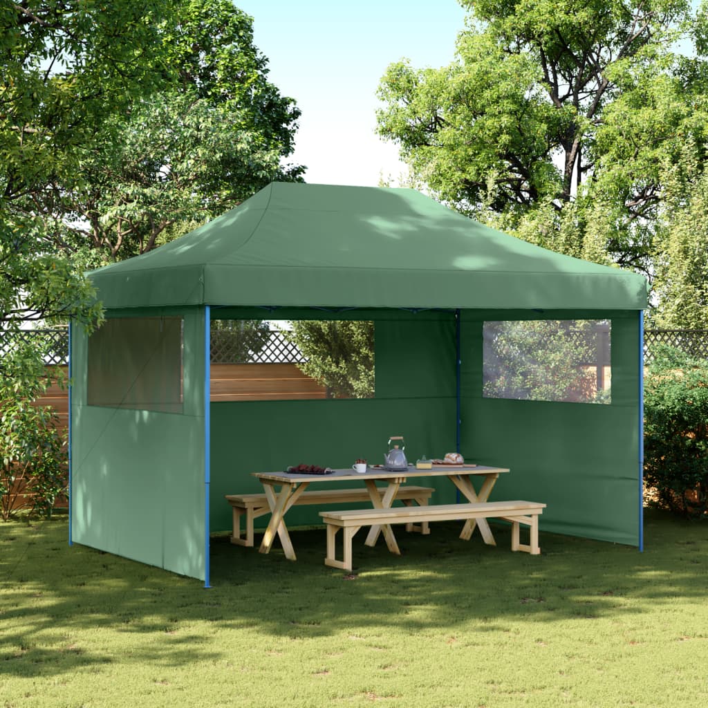 Foldable Party Tent Pop-Up with 3 Sidewalls Green