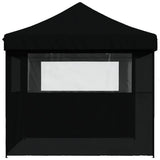 Foldable Party Tent Pop-Up with 3 Sidewalls Black
