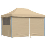 Foldable Party Tent Pop-Up with 4 Sidewalls Beige