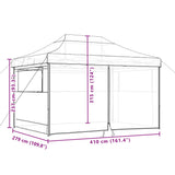 Foldable Party Tent Pop-Up with 4 Sidewalls Burgundy