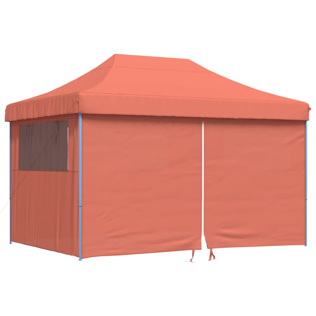 Foldable Party Tent Pop-Up with 4 Sidewalls Terracotta