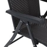 Folding Garden Chairs 2 pcs Black Coffee Poly Rattan