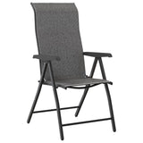 Folding Garden Chairs 2 pcs Grey Poly Rattan