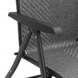 Folding Garden Chairs 2 pcs Grey Poly Rattan