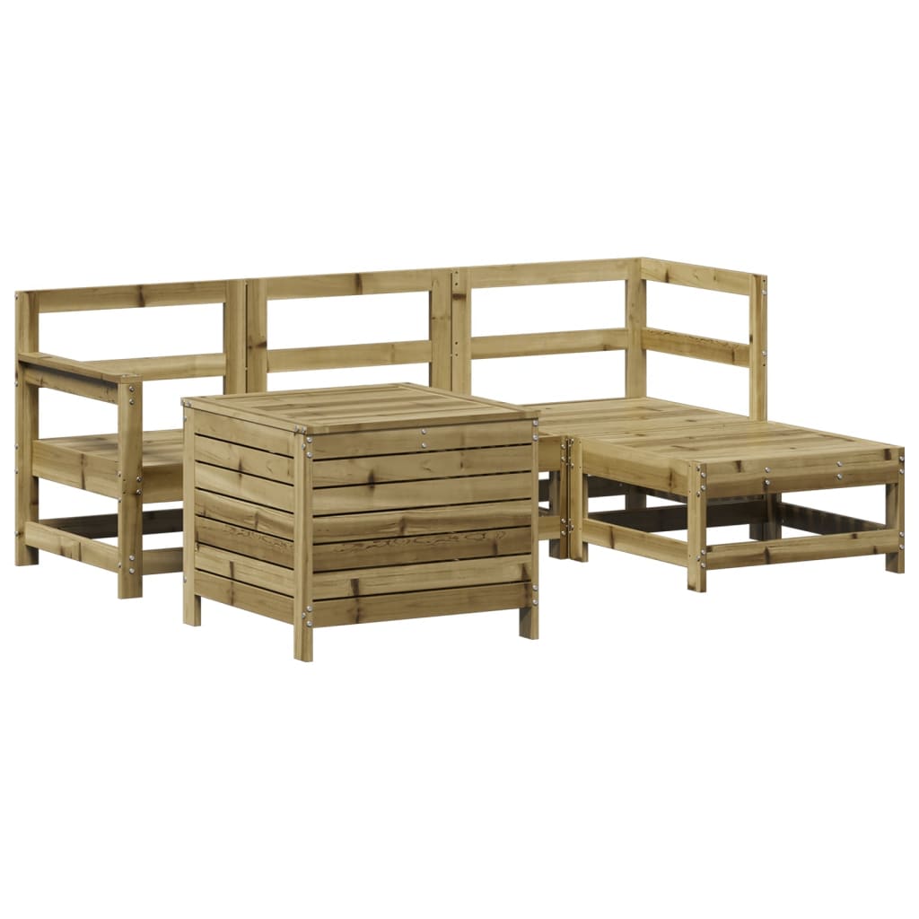 5 Piece Garden Sofa Set Impregnated Wood Pine