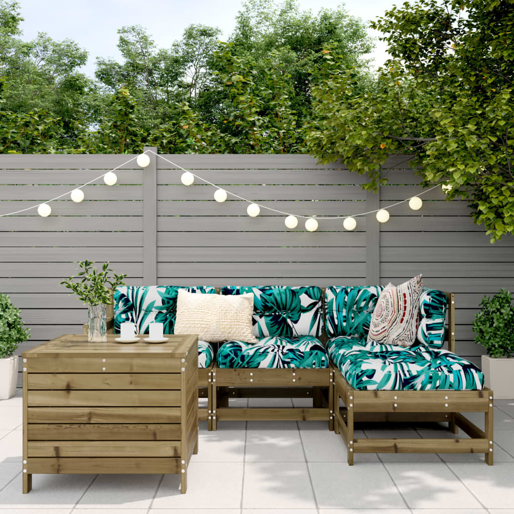 5 Piece Garden Sofa Set Impregnated Wood Pine