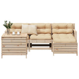 5 Piece Garden Sofa Set Solid Wood Pine