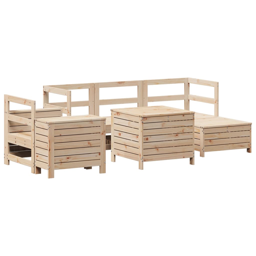 7 Piece Garden Sofa Set Solid Wood Pine