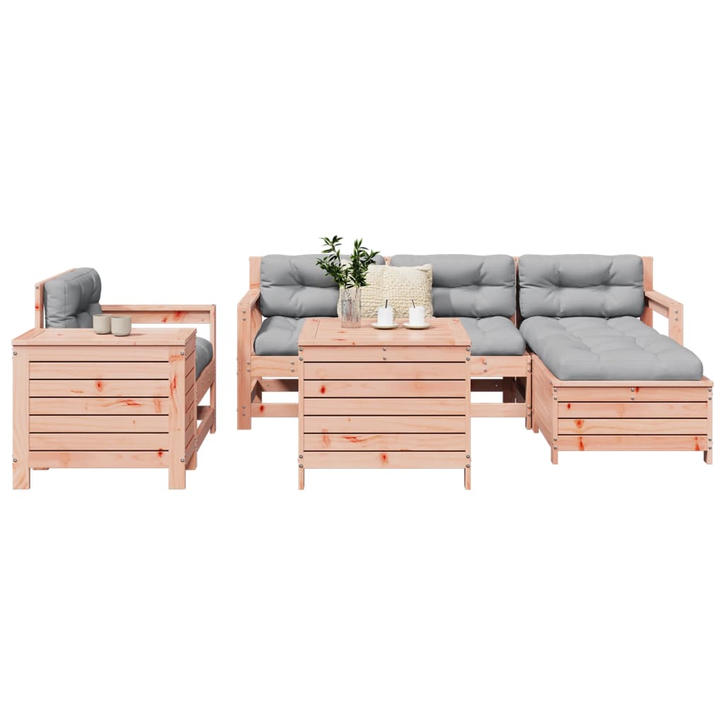 7 Piece Garden Sofa Set Solid Wood Douglas Fir