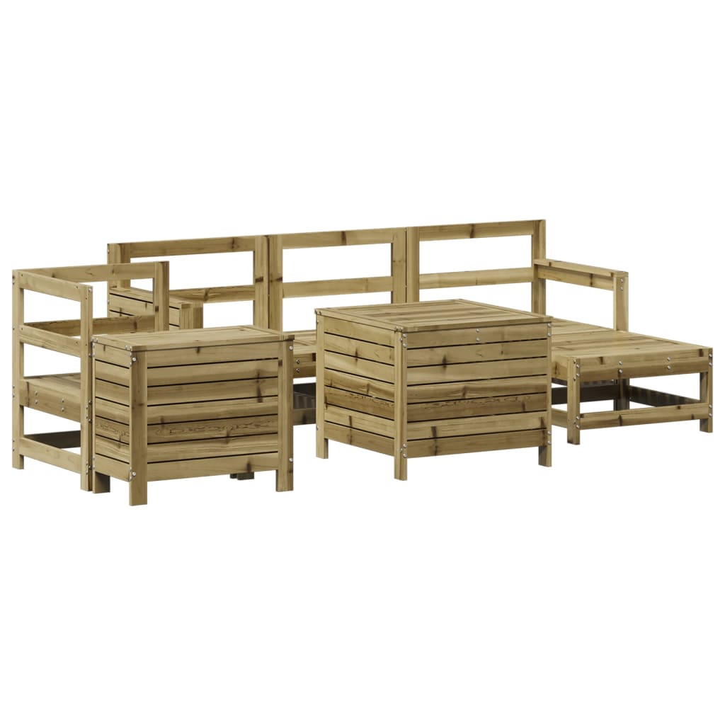 7 Piece Garden Sofa Set Impregnated Wood Pine
