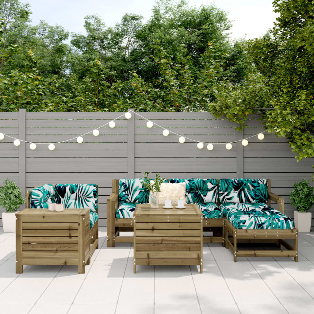 7 Piece Garden Sofa Set Impregnated Wood Pine