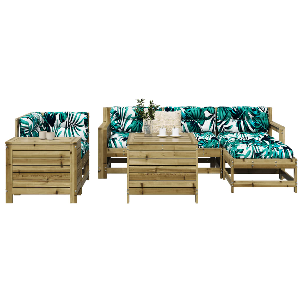 7 Piece Garden Sofa Set Impregnated Wood Pine