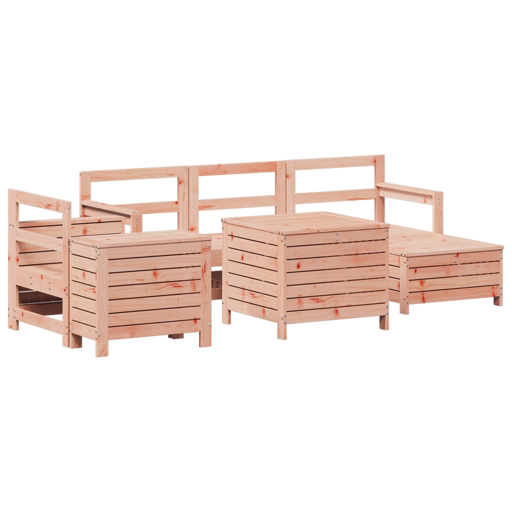 7 Piece Garden Sofa Set Solid Wood Douglas Fir