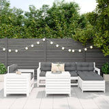 7 Piece Garden Sofa Set White Solid Wood Pine