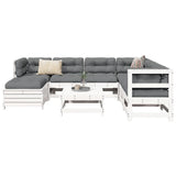 8 Piece Garden Sofa Set White Solid Wood Pine