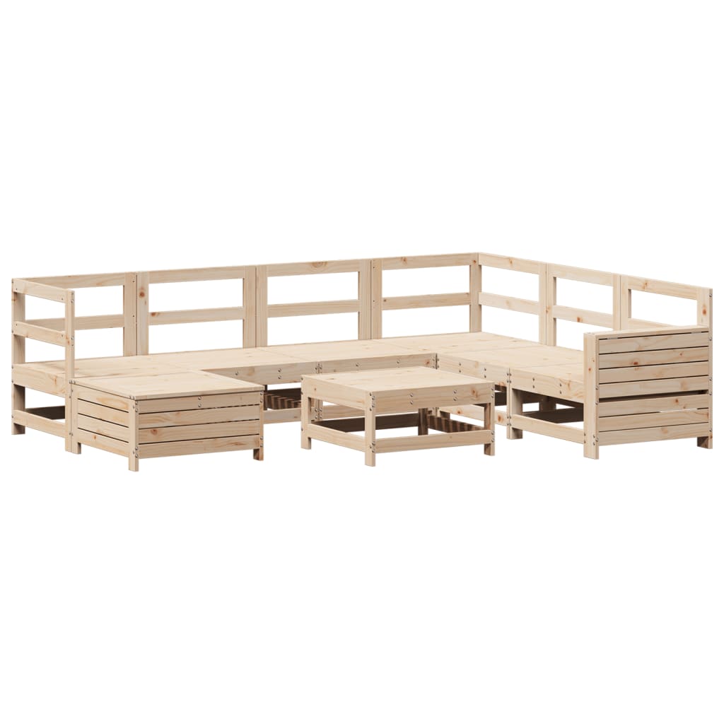8 Piece Garden Sofa Set Solid Wood Pine
