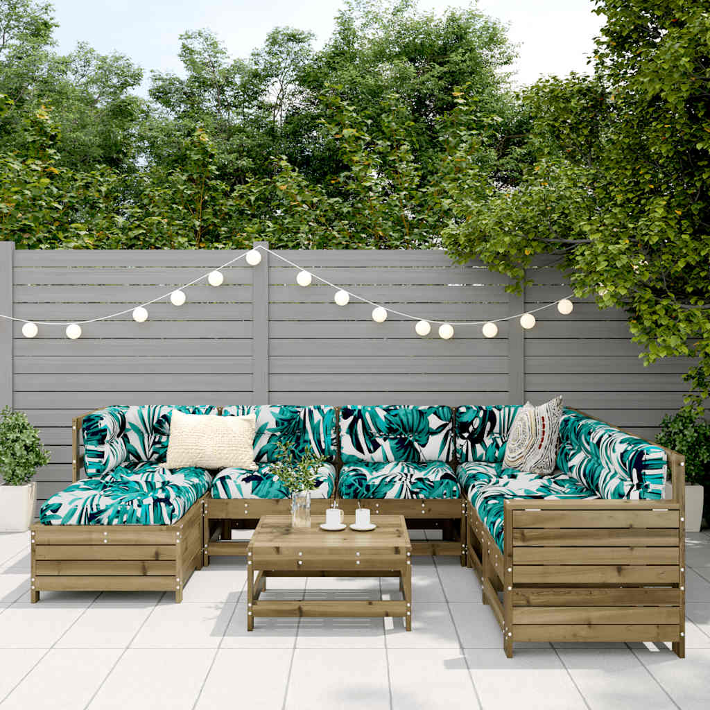8 Piece Garden Sofa Set Impregnated Wood Pine