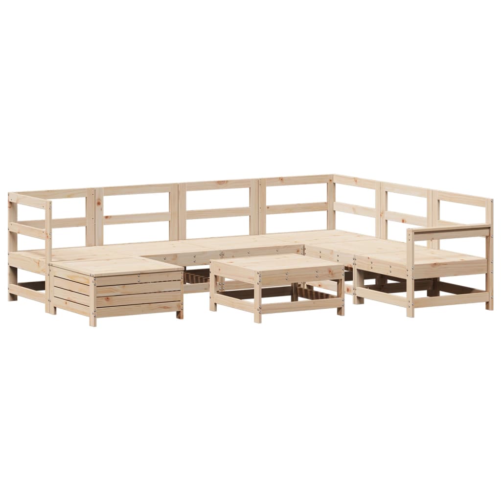 8 Piece Garden Sofa Set Solid Wood Pine