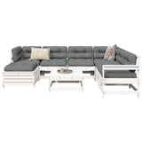 8 Piece Garden Sofa Set White Solid Wood Pine