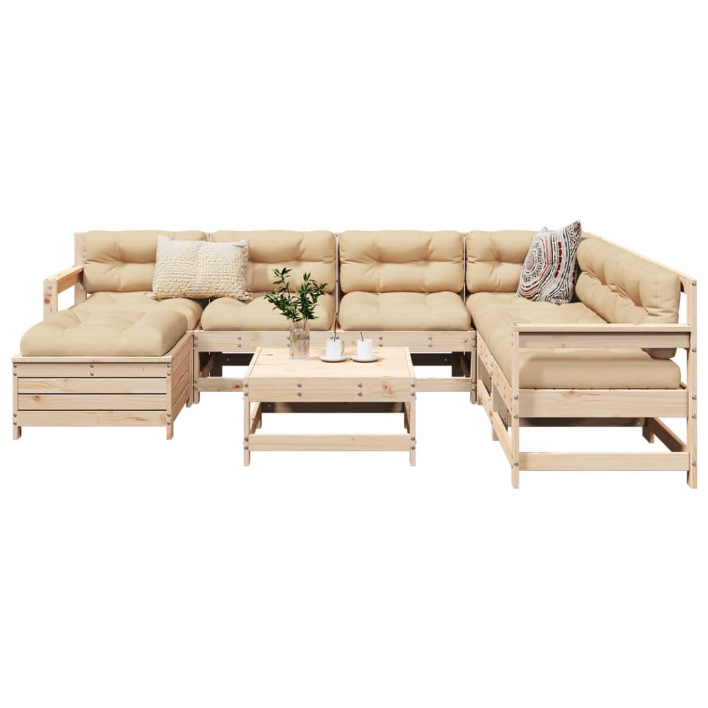 8 Piece Garden Sofa Set Solid Wood Pine