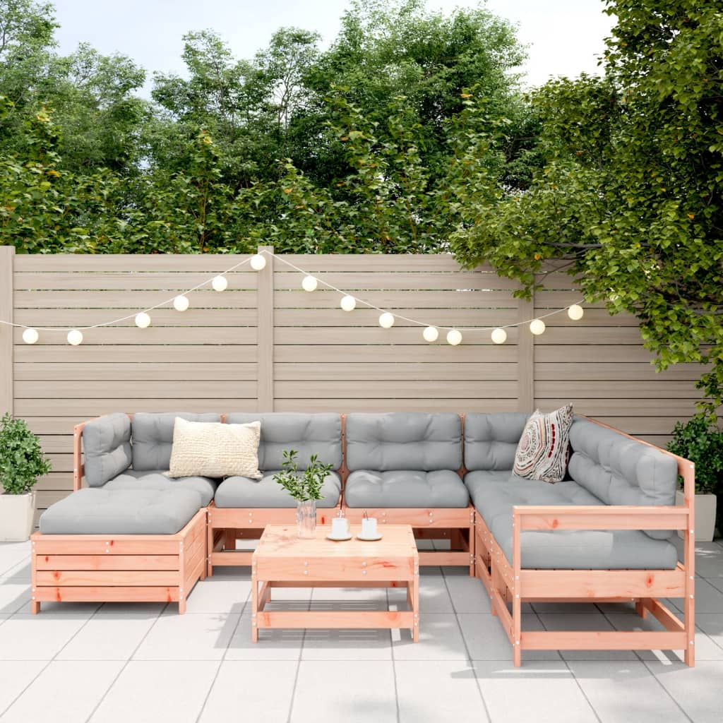8 Piece Garden Sofa Set Solid Wood Douglas Fir